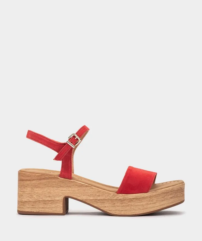 Pedro Miralles Heeled Sandals COVA Ante Rojo 8211 Woman