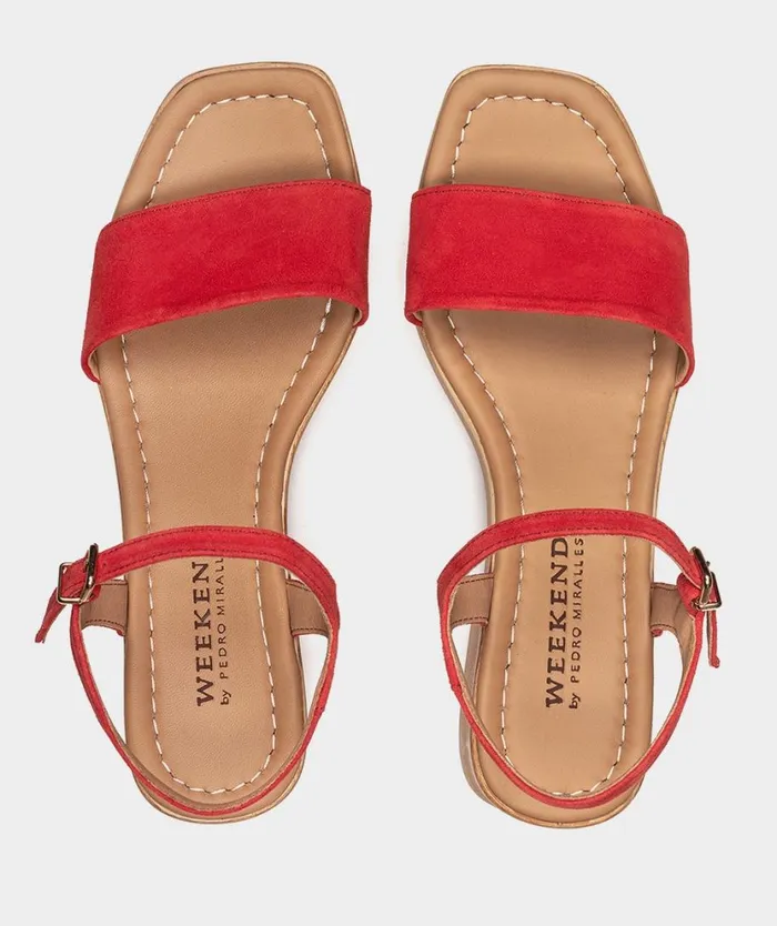 Pedro Miralles Heeled Sandals COVA Ante Rojo 8211 Woman Pedro Miralles Heeled Sandals COVA Ante Rojo 8211 Woman