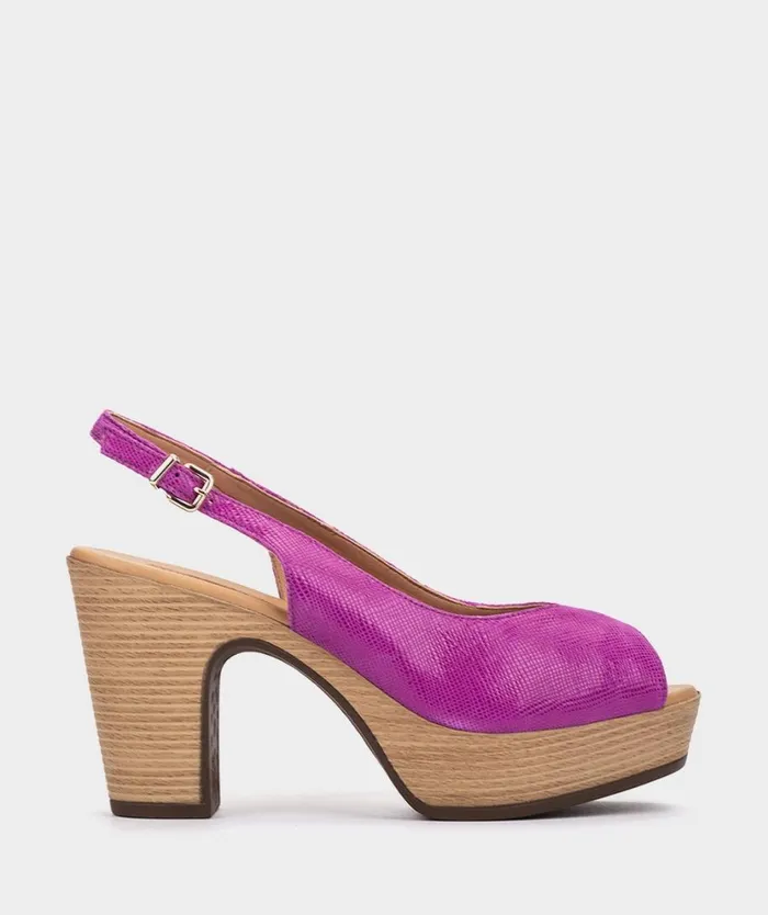 Pedro Miralles Heeled Sandals ESPARTA Saco Ante Viola 8211 Woman