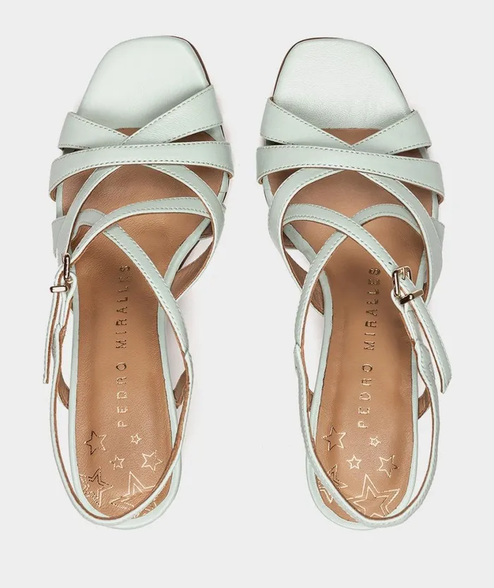 Pedro Miralles Heeled Sandals GALES Natur Aqua Marina 8211 Woman Pedro Miralles Heeled Sandals GALES Natur Aqua Marina 8211 Woman