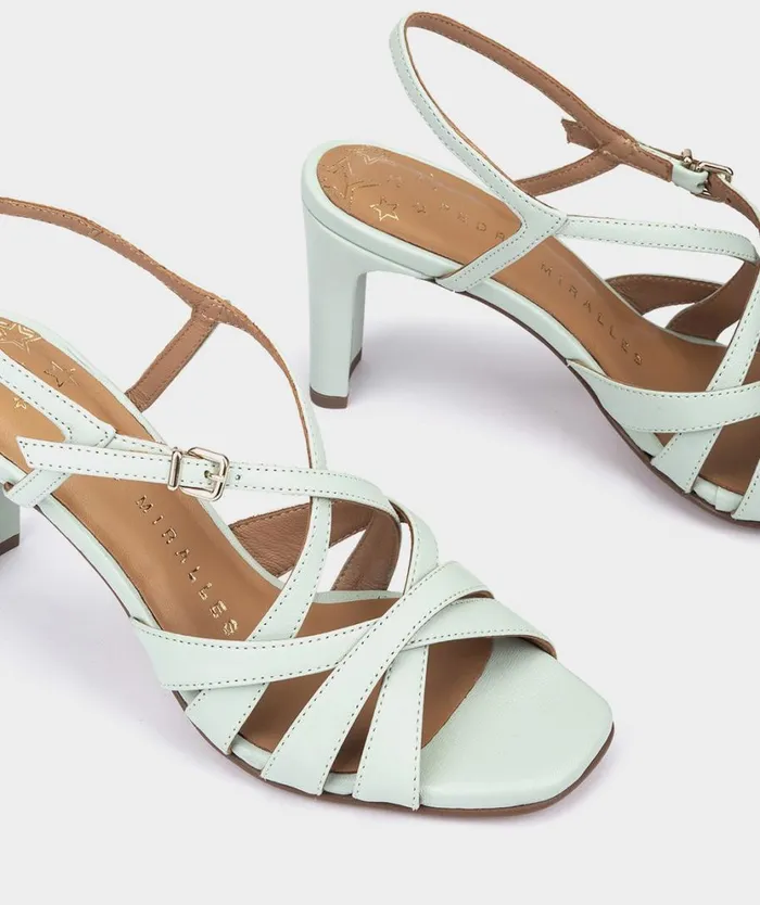 Pedro Miralles Heeled Sandals GALES Natur Aqua Marina 8211 Woman Pedro Miralles Heeled Sandals GALES Natur Aqua Marina 8211 Woman