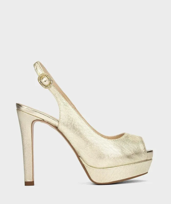 Pedro Miralles Heeled Sandals GRIM Plisado Metal Carrara 8211 Woman