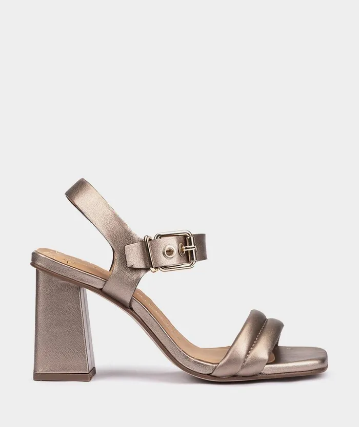 Pedro Miralles Heeled Sandals HINATA Napa Metal Humo 8211 Woman