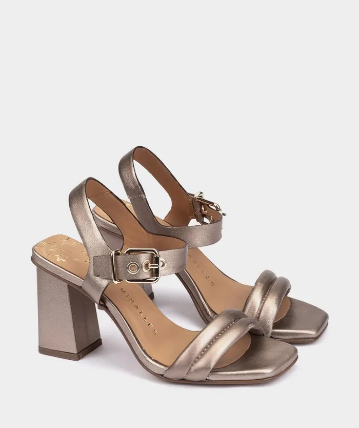 Pedro Miralles Heeled Sandals HINATA Napa Metal Humo 8211 Woman Pedro Miralles Heeled Sandals HINATA Napa Metal Humo 8211 Woman