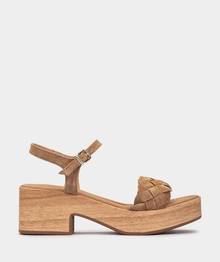 Pedro Miralles Heeled Sandals KANSAS Baby Silk Cuoio 8211 Woman