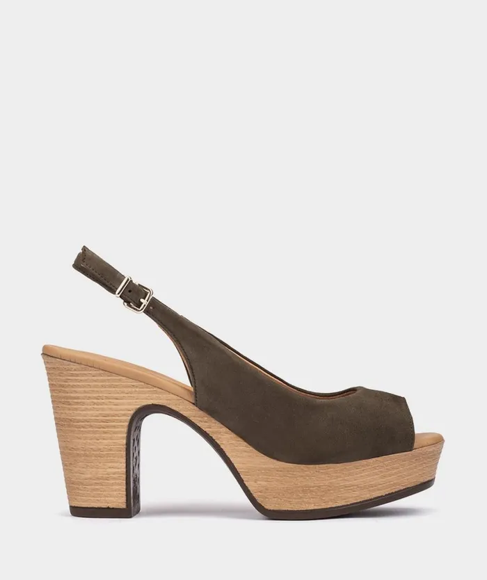 Pedro Miralles Heeled Sandals LA VALETA Amalfi Kaki 8211 Woman