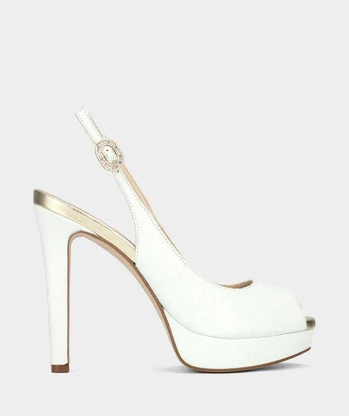 Pedro Miralles Heeled Sandals LACHAT Escama Blanco 8211 Woman