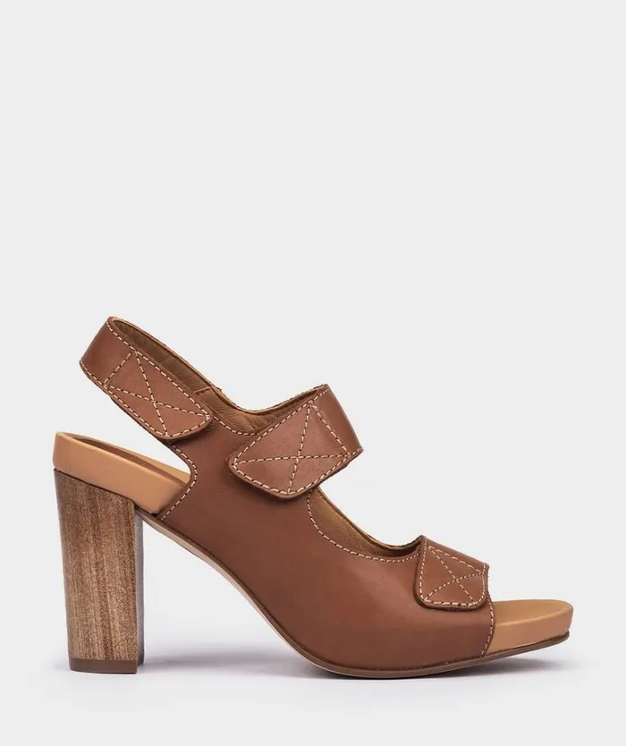Pedro Miralles Heeled Sandals LAMOS Vitello Tabaco 8211 Woman