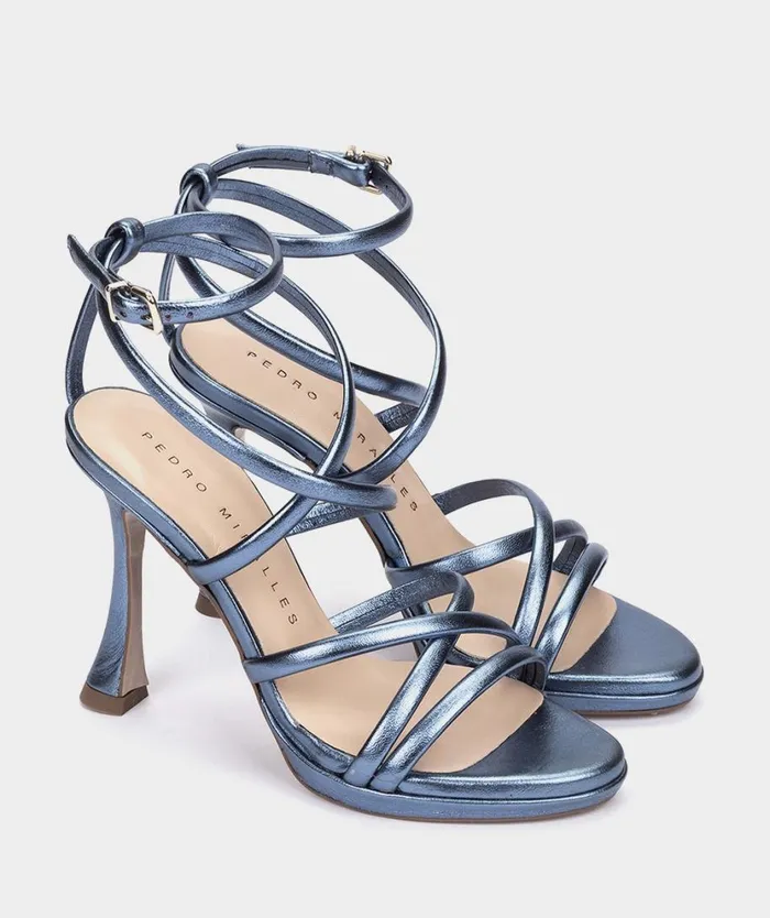 Pedro Miralles Heeled Sandals LAS VEGAS Napa Metal Beryl 8211 Woman Pedro Miralles Heeled Sandals LAS VEGAS Napa Metal Beryl 8211 Woman