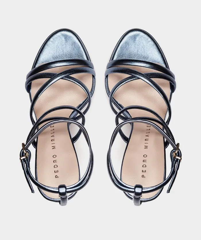 Pedro Miralles Heeled Sandals LAS VEGAS Napa Metal Beryl 8211 Woman Pedro Miralles Heeled Sandals LAS VEGAS Napa Metal Beryl 8211 Woman