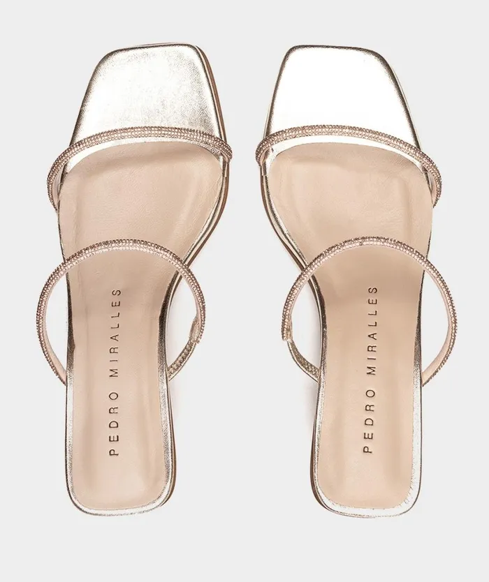 Pedro Miralles Heeled Sandals LUSAIL Gliter Platino 8211 Woman Pedro Miralles Heeled Sandals LUSAIL Gliter Platino 8211 Woman