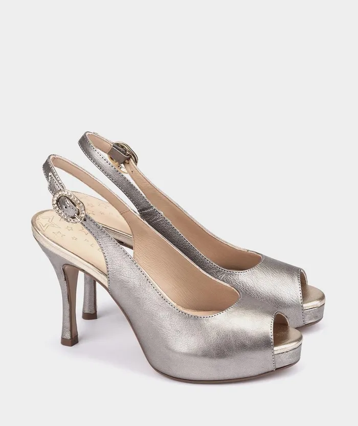 Pedro Miralles Heeled Sandals MNACO Metalizado Acero 8211 Woman Pedro Miralles Heeled Sandals MNACO Metalizado Acero 8211 Woman
