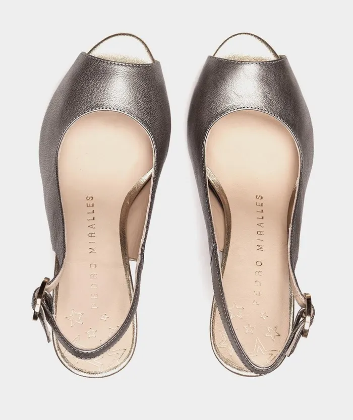 Pedro Miralles Heeled Sandals MNACO Metalizado Acero 8211 Woman Pedro Miralles Heeled Sandals MNACO Metalizado Acero 8211 Woman
