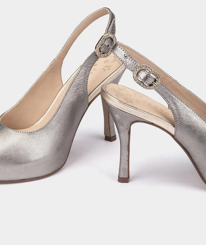 Pedro Miralles Heeled Sandals MNACO Metalizado Acero 8211 Woman Pedro Miralles Heeled Sandals MNACO Metalizado Acero 8211 Woman