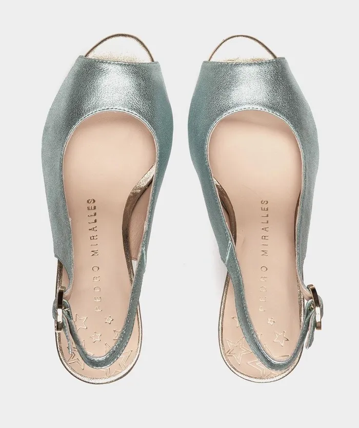 Pedro Miralles Heeled Sandals MNACO Metalizado Aqua 8211 Woman Pedro Miralles Heeled Sandals MNACO Metalizado Aqua 8211 Woman
