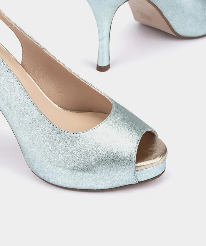 Pedro Miralles Heeled Sandals MNACO Metalizado Aqua 8211 Woman Pedro Miralles Heeled Sandals MNACO Metalizado Aqua 8211 Woman