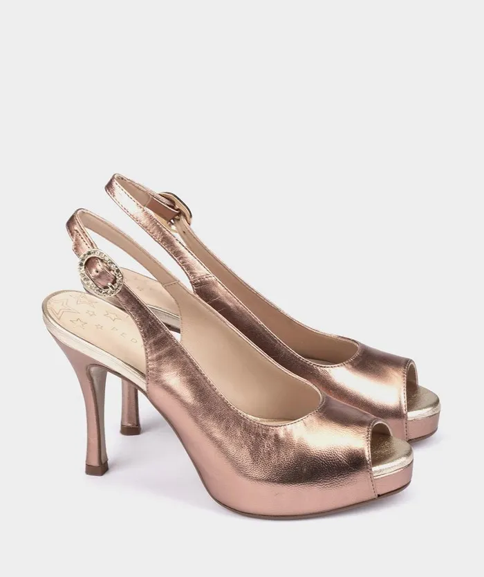 Pedro Miralles Heeled Sandals MNACO Metalizado Oro Rosa 8211 Woman Pedro Miralles Heeled Sandals MNACO Metalizado Oro Rosa 8211 Woman