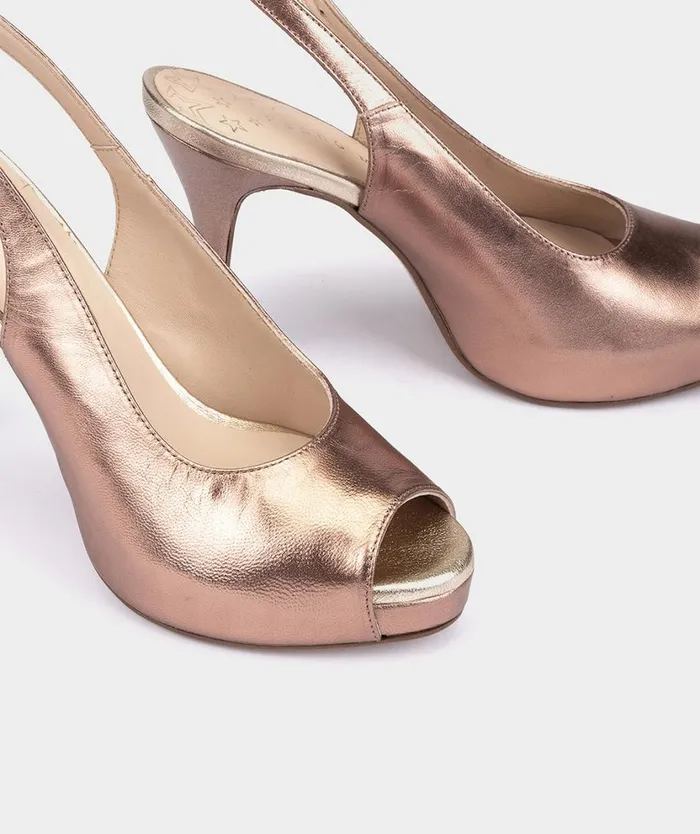 Pedro Miralles Heeled Sandals MNACO Metalizado Oro Rosa 8211 Woman Pedro Miralles Heeled Sandals MNACO Metalizado Oro Rosa 8211 Woman