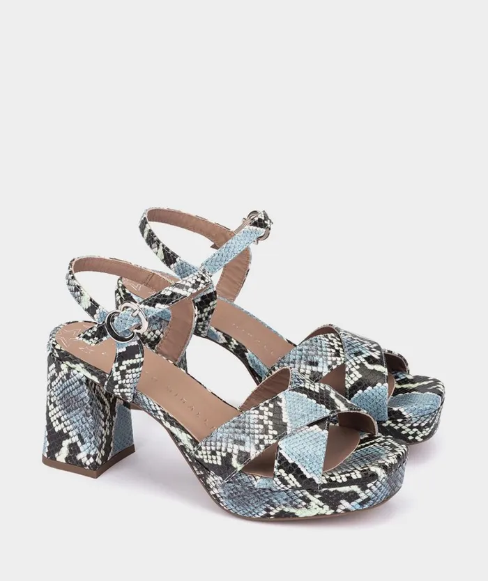 Pedro Miralles Heeled Sandals MENDOZA Pyton Azul 8211 Woman Pedro Miralles Heeled Sandals MENDOZA Pyton Azul 8211 Woman