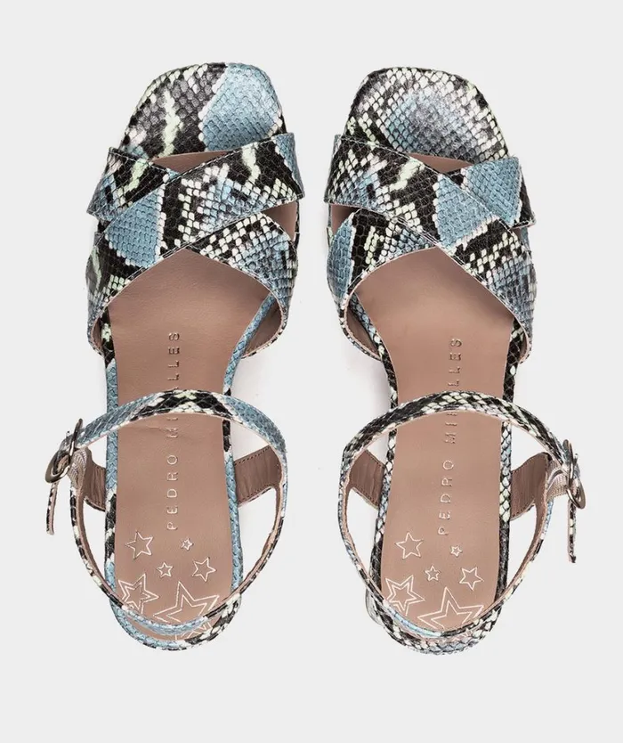 Pedro Miralles Heeled Sandals MENDOZA Pyton Azul 8211 Woman Pedro Miralles Heeled Sandals MENDOZA Pyton Azul 8211 Woman