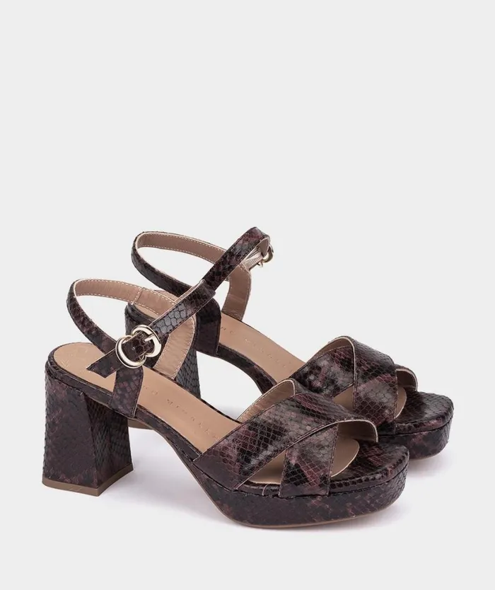 Pedro Miralles Heeled Sandals MENDOZA Pyton Barolo 8211 Woman Pedro Miralles Heeled Sandals MENDOZA Pyton Barolo 8211 Woman