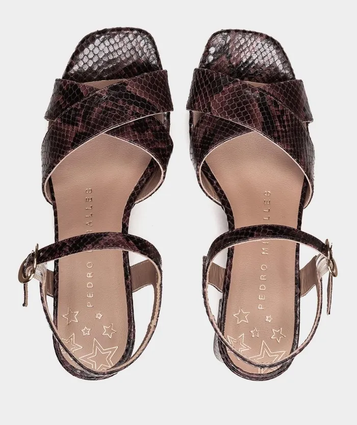 Pedro Miralles Heeled Sandals MENDOZA Pyton Barolo 8211 Woman Pedro Miralles Heeled Sandals MENDOZA Pyton Barolo 8211 Woman