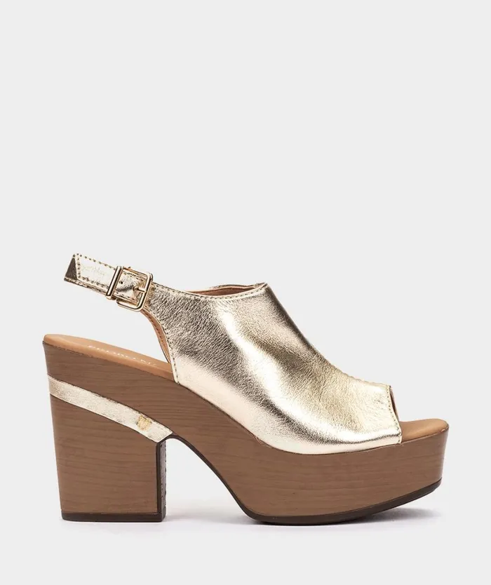 Pedro Miralles Heeled Sandals MILLVILLE Napa Metal Platino 8211 Woman