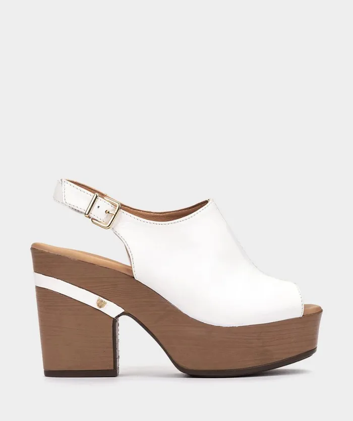 Pedro Miralles Heeled Sandals MILLVILLE Vitello Blanco 8211 Woman