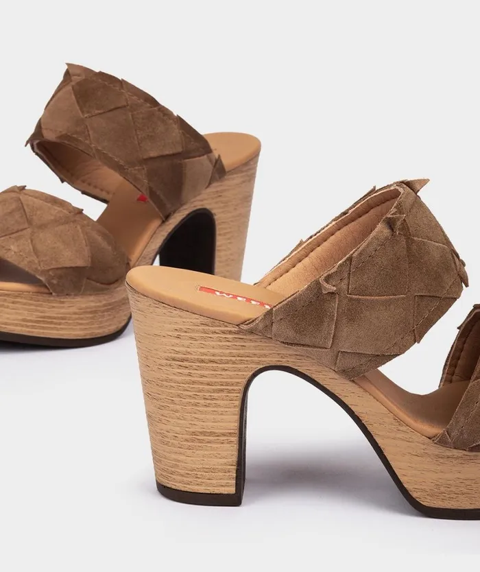 Pedro Miralles Heeled Sandals MONROE Velour Cuoio 8211 Woman Pedro Miralles Heeled Sandals MONROE Velour Cuoio 8211 Woman