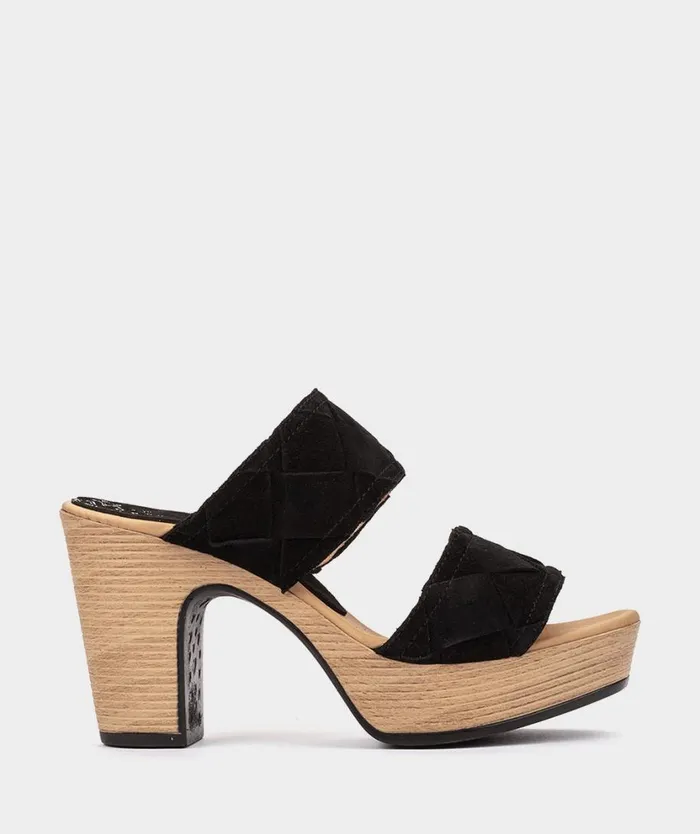 Pedro Miralles Heeled Sandals MONROE Velour Negro 8211 Woman