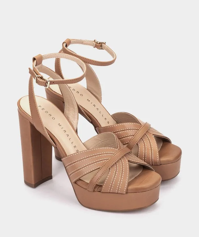 Pedro Miralles Heeled Sandals MONTEFIORALLE Alfa Caramel 8211 Woman Pedro Miralles Heeled Sandals MONTEFIORALLE Alfa Caramel 8211 Woman
