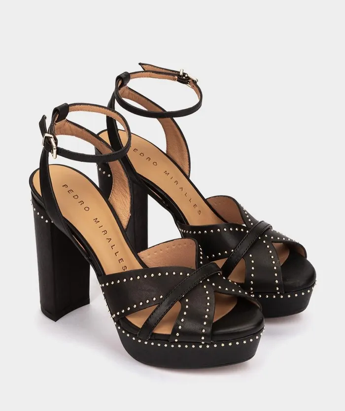 Pedro Miralles Heeled Sandals MONTEFIORALLE Alfa Negro 8211 Woman Pedro Miralles Heeled Sandals MONTEFIORALLE Alfa Negro 8211 Woman