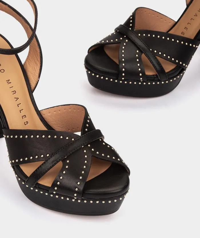 Pedro Miralles Heeled Sandals MONTEFIORALLE Alfa Negro 8211 Woman Pedro Miralles Heeled Sandals MONTEFIORALLE Alfa Negro 8211 Woman