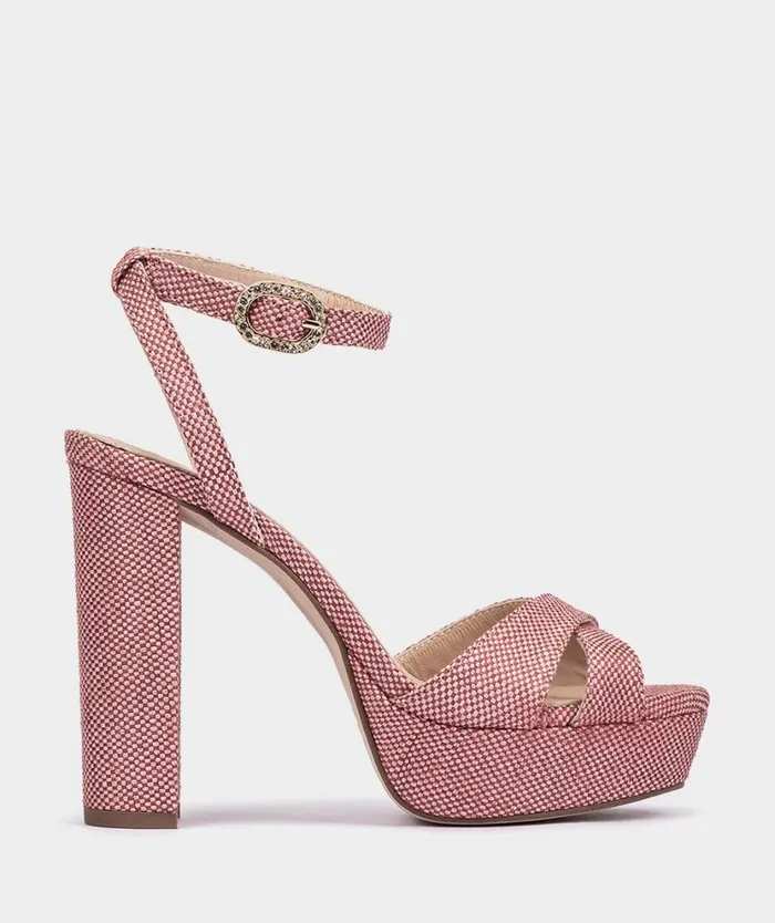 Pedro Miralles Heeled Sandals MONTPELLIER Rafia Rojo 8211 Woman
