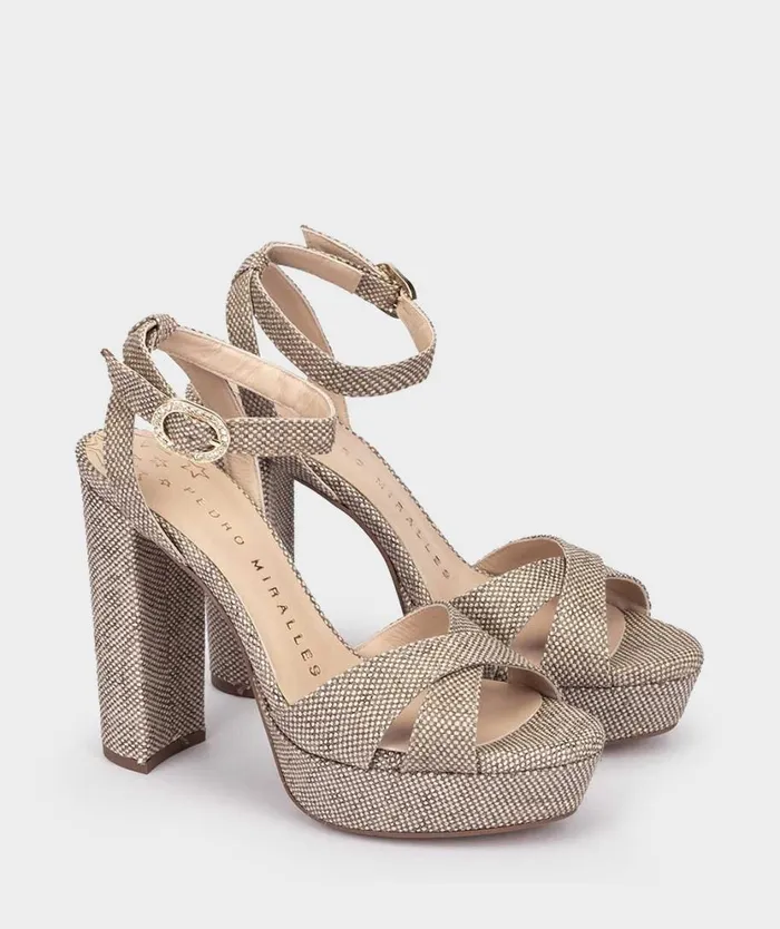 Pedro Miralles Heeled Sandals MONTPELLIER Rafia Vison 8211 Woman Pedro Miralles Heeled Sandals MONTPELLIER Rafia Vison 8211 Woman