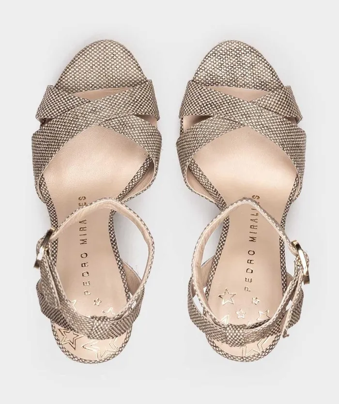 Pedro Miralles Heeled Sandals MONTPELLIER Rafia Vison 8211 Woman Pedro Miralles Heeled Sandals MONTPELLIER Rafia Vison 8211 Woman