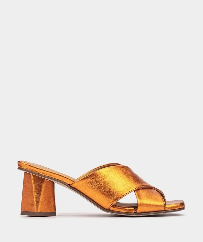 Pedro Miralles Heeled Sandals NAGANO Napa Metal Natron 8211 Woman