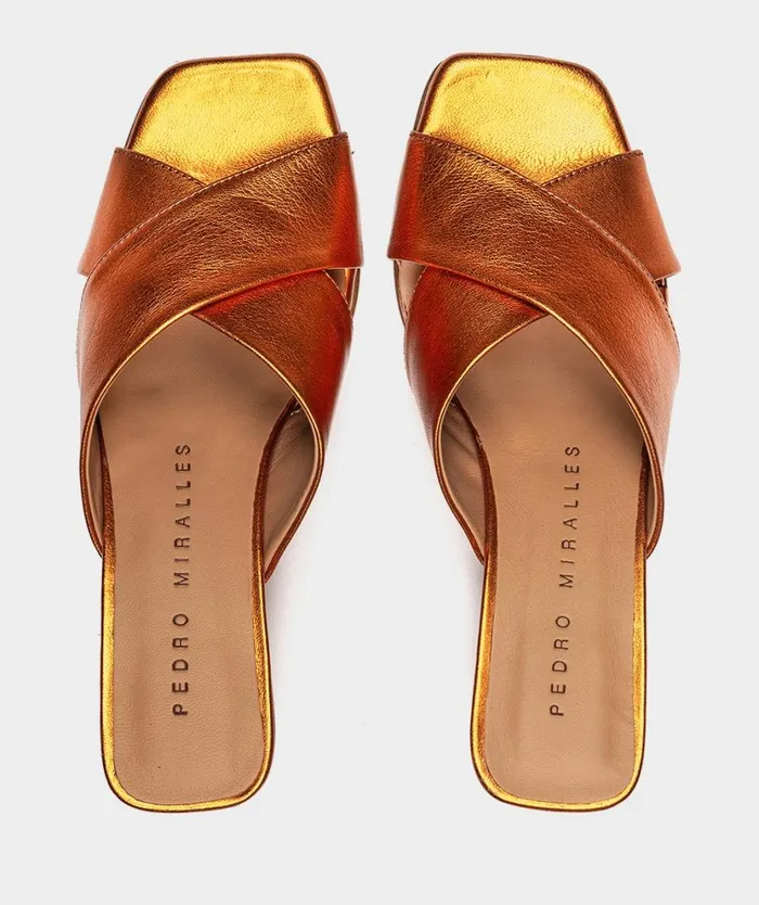 Pedro Miralles Heeled Sandals NAGANO Napa Metal Natron 8211 Woman Pedro Miralles Heeled Sandals NAGANO Napa Metal Natron 8211 Woman