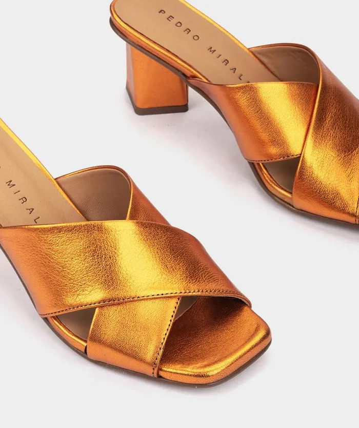 Pedro Miralles Heeled Sandals NAGANO Napa Metal Natron 8211 Woman Pedro Miralles Heeled Sandals NAGANO Napa Metal Natron 8211 Woman