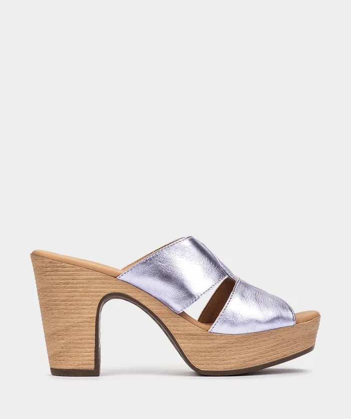 Pedro Miralles Heeled Sandals NAPOLES Napa Metal Lila 8211 Woman