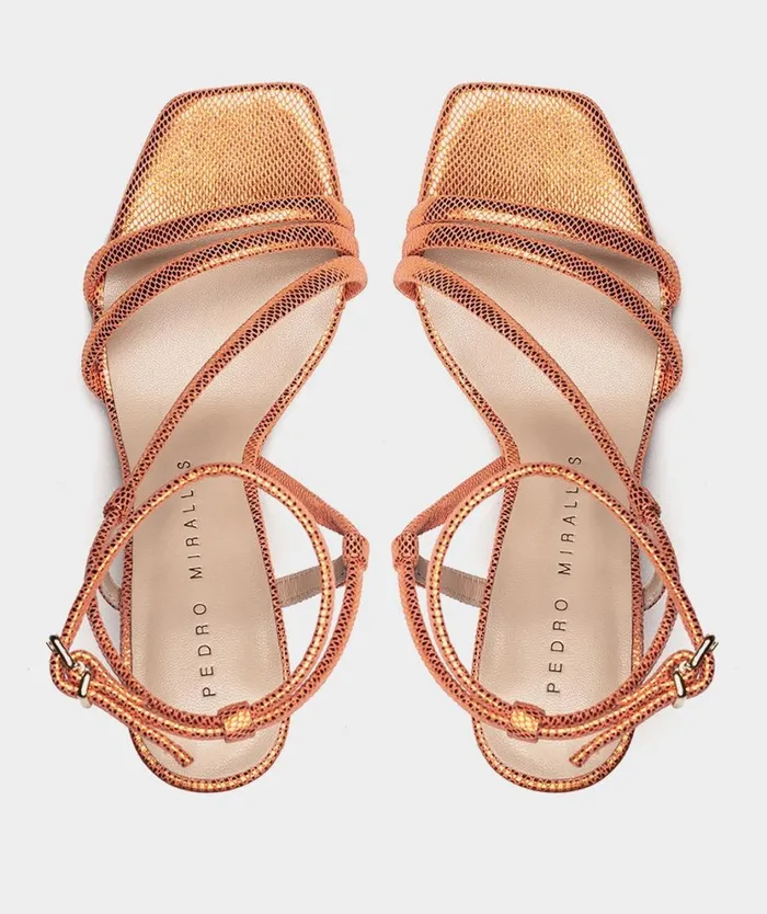 Pedro Miralles Heeled Sandals NATAL Serpiente Metal Orange 8211 Woman Pedro Miralles Heeled Sandals NATAL Serpiente Metal Orange 8211 Woman