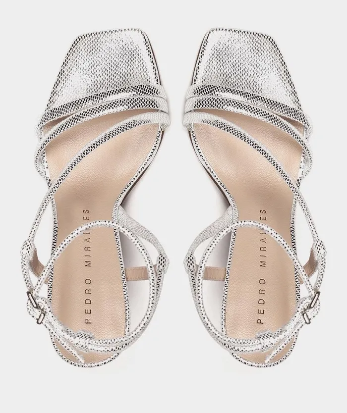 Pedro Miralles Heeled Sandals NATAL Serpiente Metal Plata 8211 Woman Pedro Miralles Heeled Sandals NATAL Serpiente Metal Plata 8211 Woman