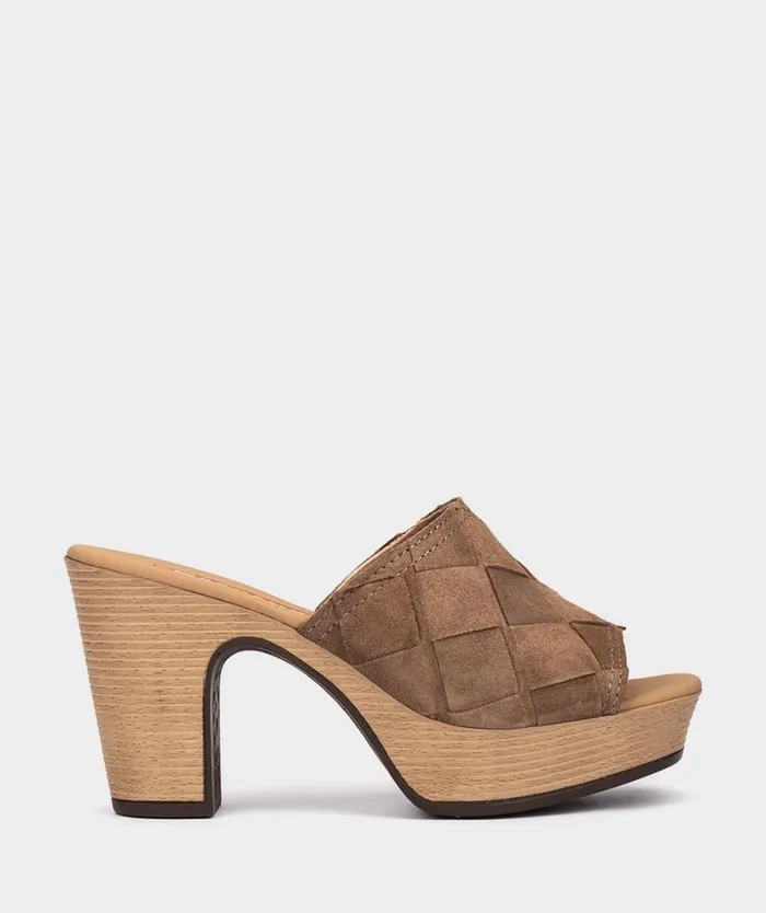 Pedro Miralles Heeled Sandals ONIL Velour Cuoio 8211 Woman