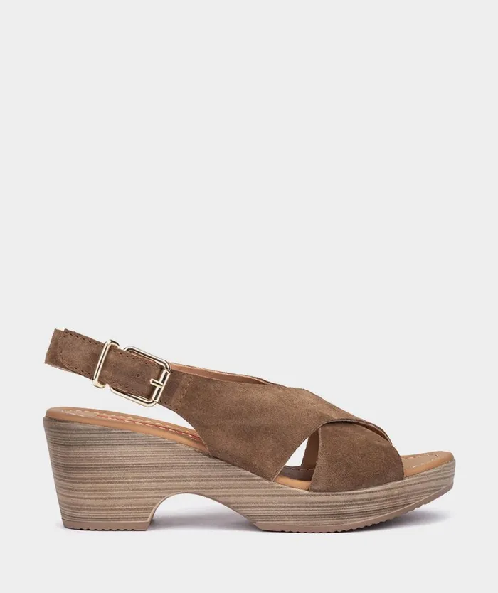 Pedro Miralles Heeled Sandals PEDRAZA Velour Cuoio 8211 Woman