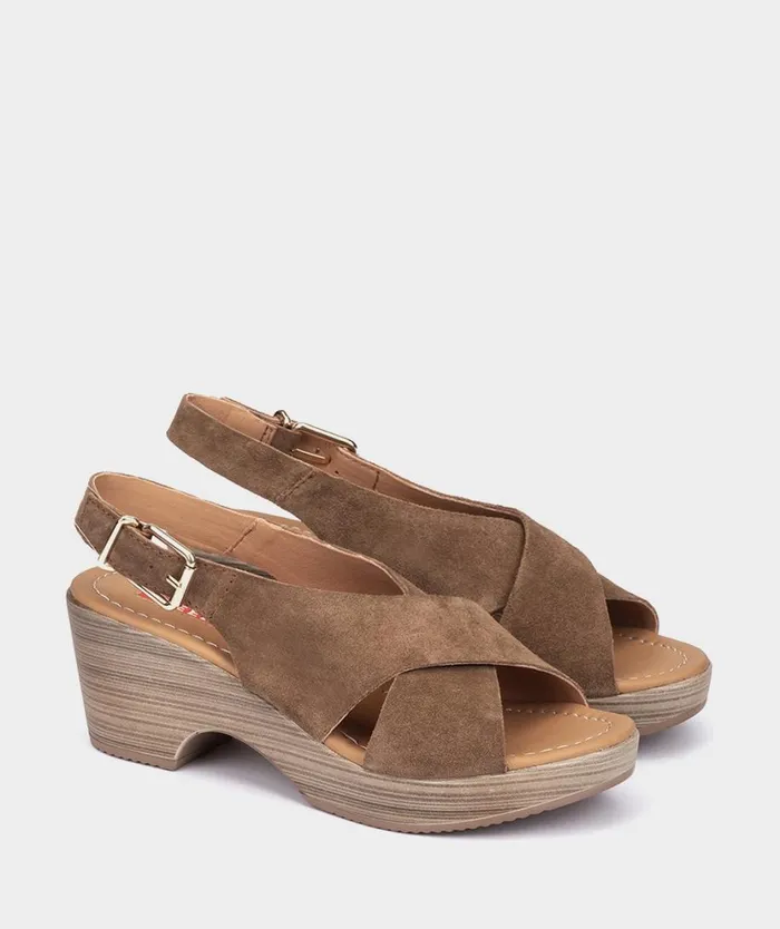 Pedro Miralles Heeled Sandals PEDRAZA Velour Cuoio 8211 Woman Pedro Miralles Heeled Sandals PEDRAZA Velour Cuoio 8211 Woman