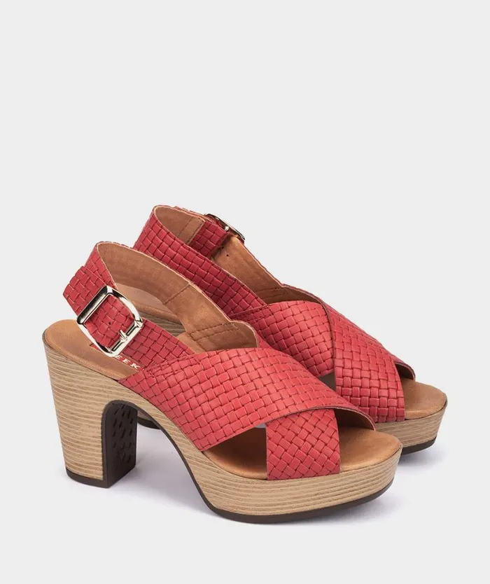 Pedro Miralles Heeled Sandals PIAMONTE Trenza Dama Rojo 8211 Woman Pedro Miralles Heeled Sandals PIAMONTE Trenza Dama Rojo 8211 Woman