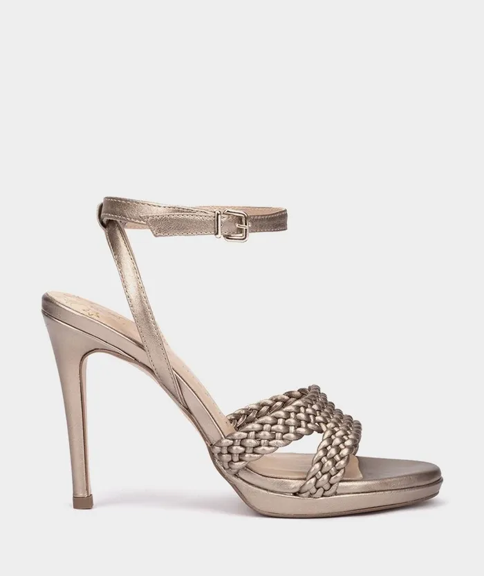 Pedro Miralles Heeled Sandals PIENZA Napa Metal Humo 8211 Woman