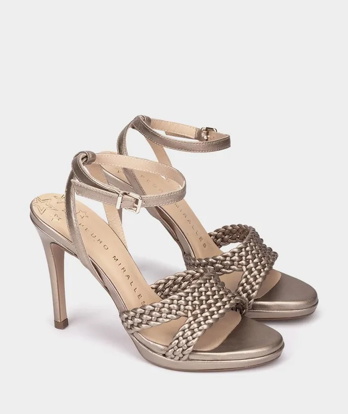 Pedro Miralles Heeled Sandals PIENZA Napa Metal Humo 8211 Woman Pedro Miralles Heeled Sandals PIENZA Napa Metal Humo 8211 Woman