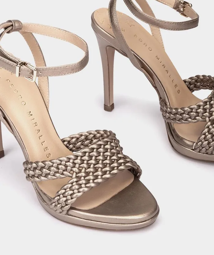 Pedro Miralles Heeled Sandals PIENZA Napa Metal Humo 8211 Woman Pedro Miralles Heeled Sandals PIENZA Napa Metal Humo 8211 Woman