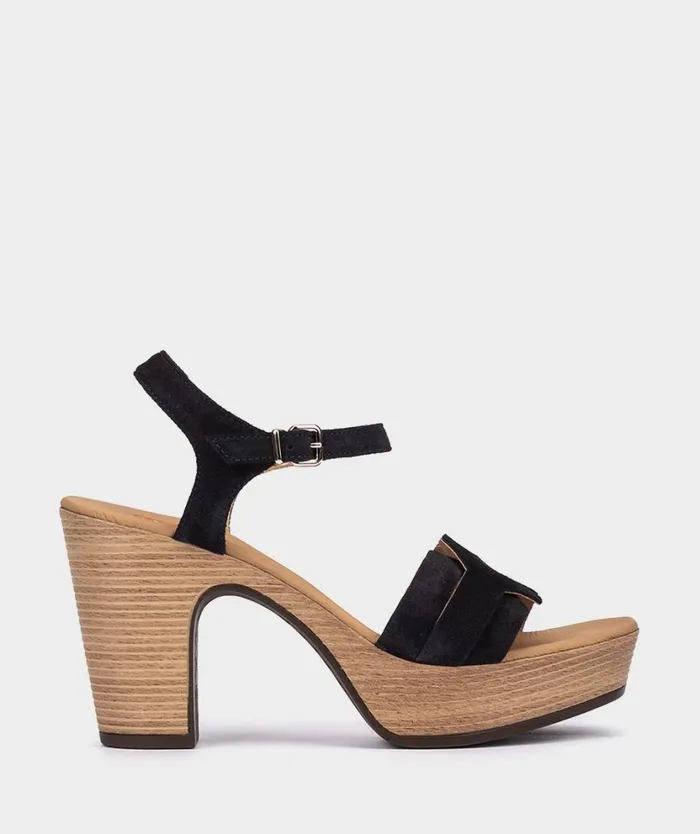 Pedro Miralles Heeled Sandals PISA Velour Navy 8211 Woman